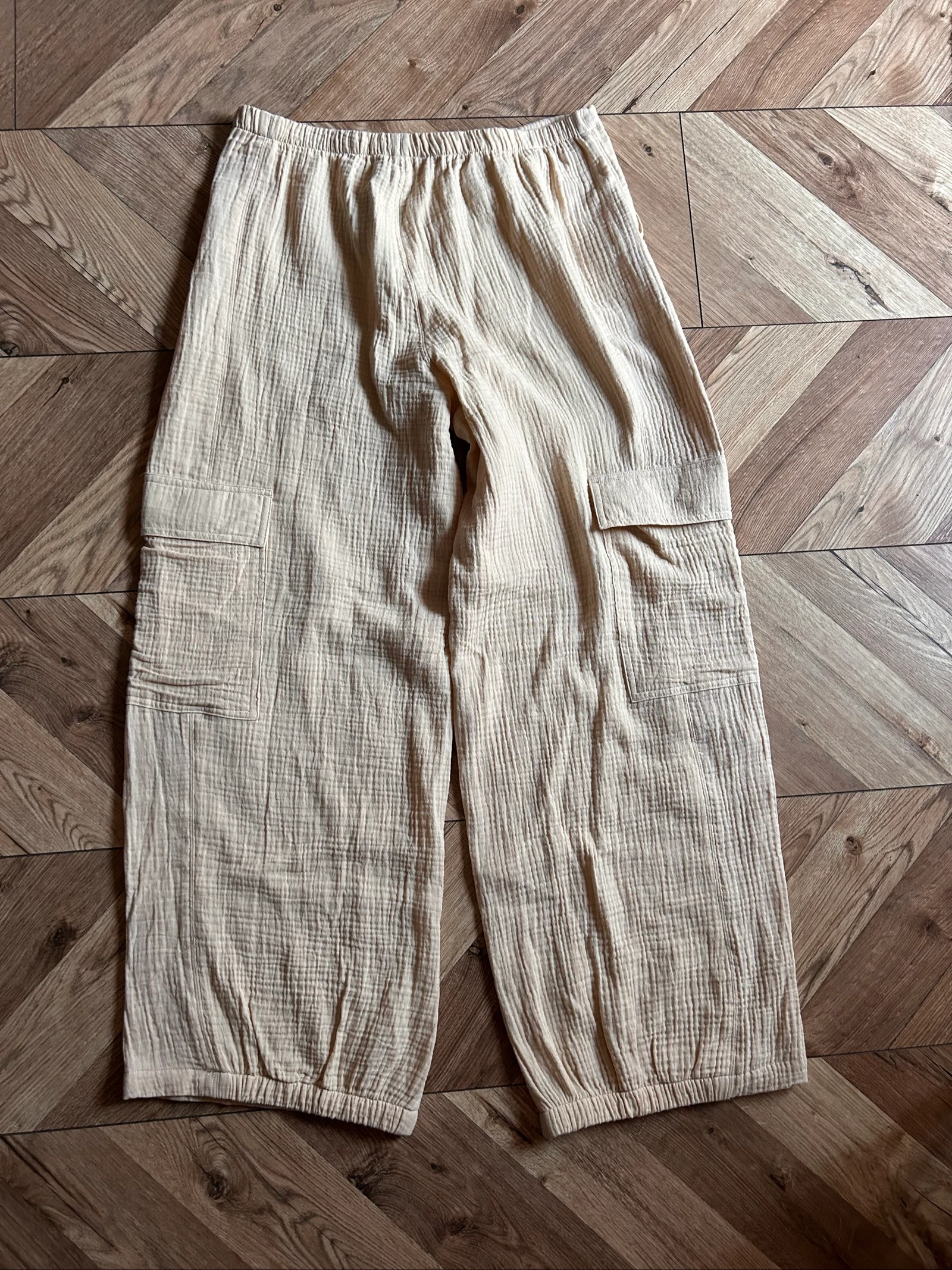 Jennyfer Cotton Gauze Cargo Pants – Size 36 / S (Light Beige) – photo 10